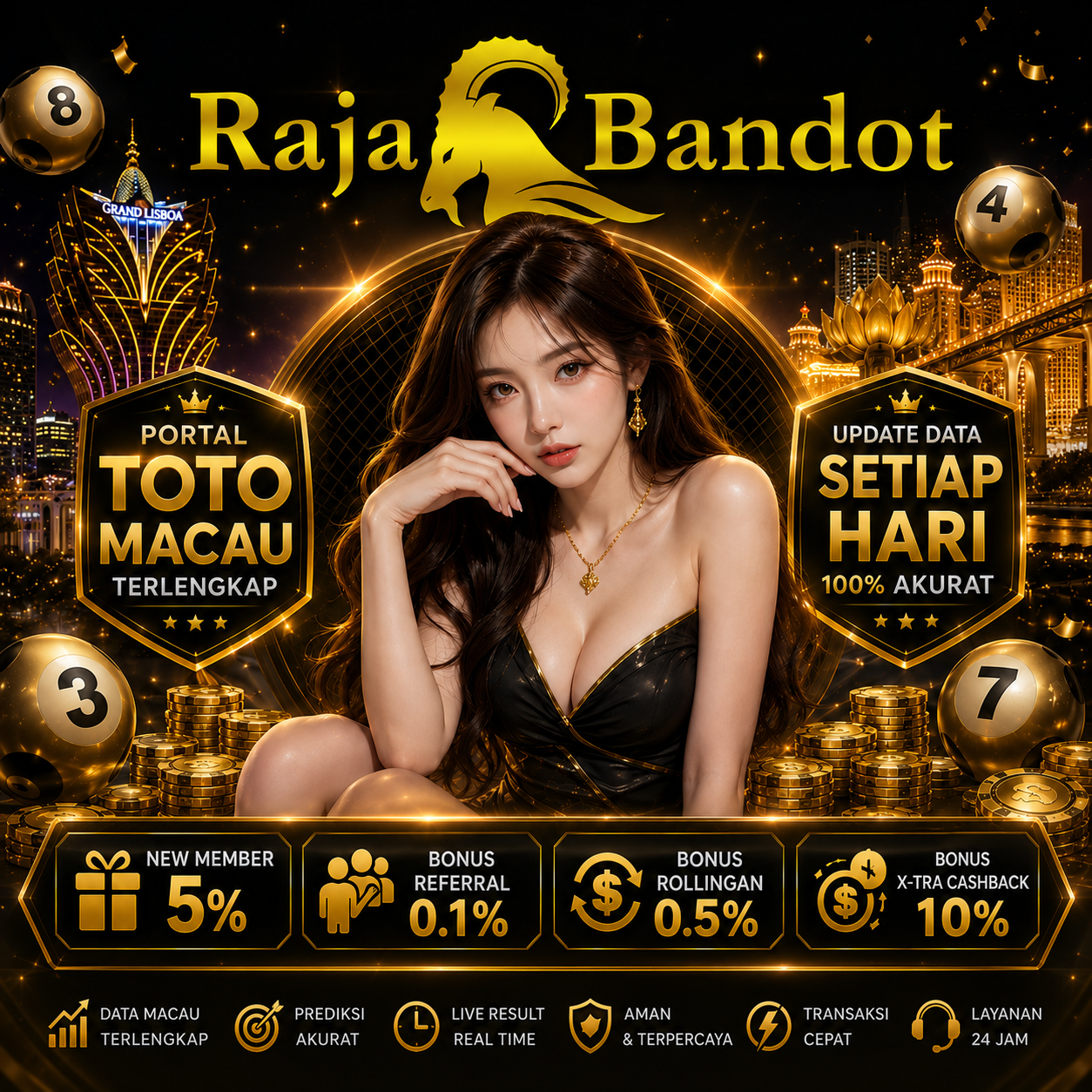 Thumbnail 1 of 3, Poster, RAJABANDOT ☾ Kode Alam Portal Toto Macau dengan Update Data Terlengkap designed and sold by RAJABANDOT.